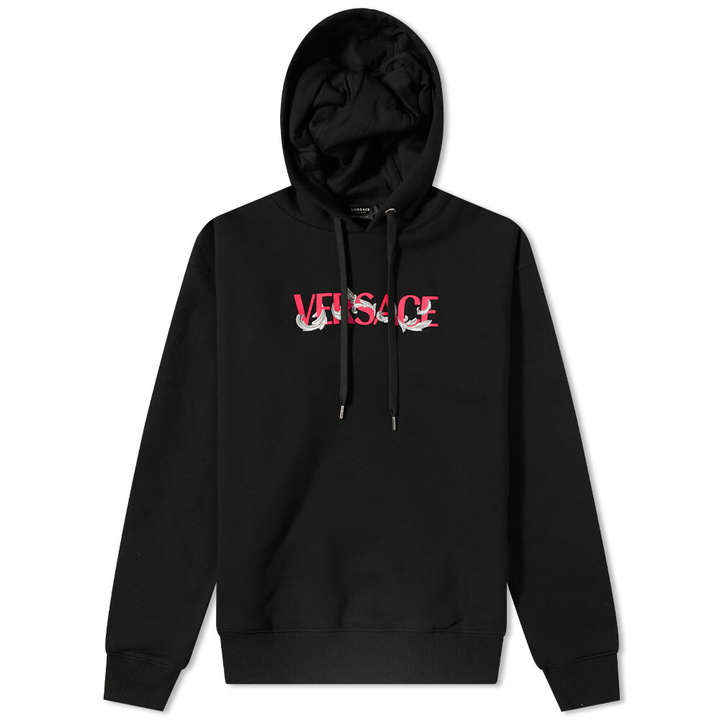 Photo: Versace Men's Baroque Logo Popover Hoodie in Black
