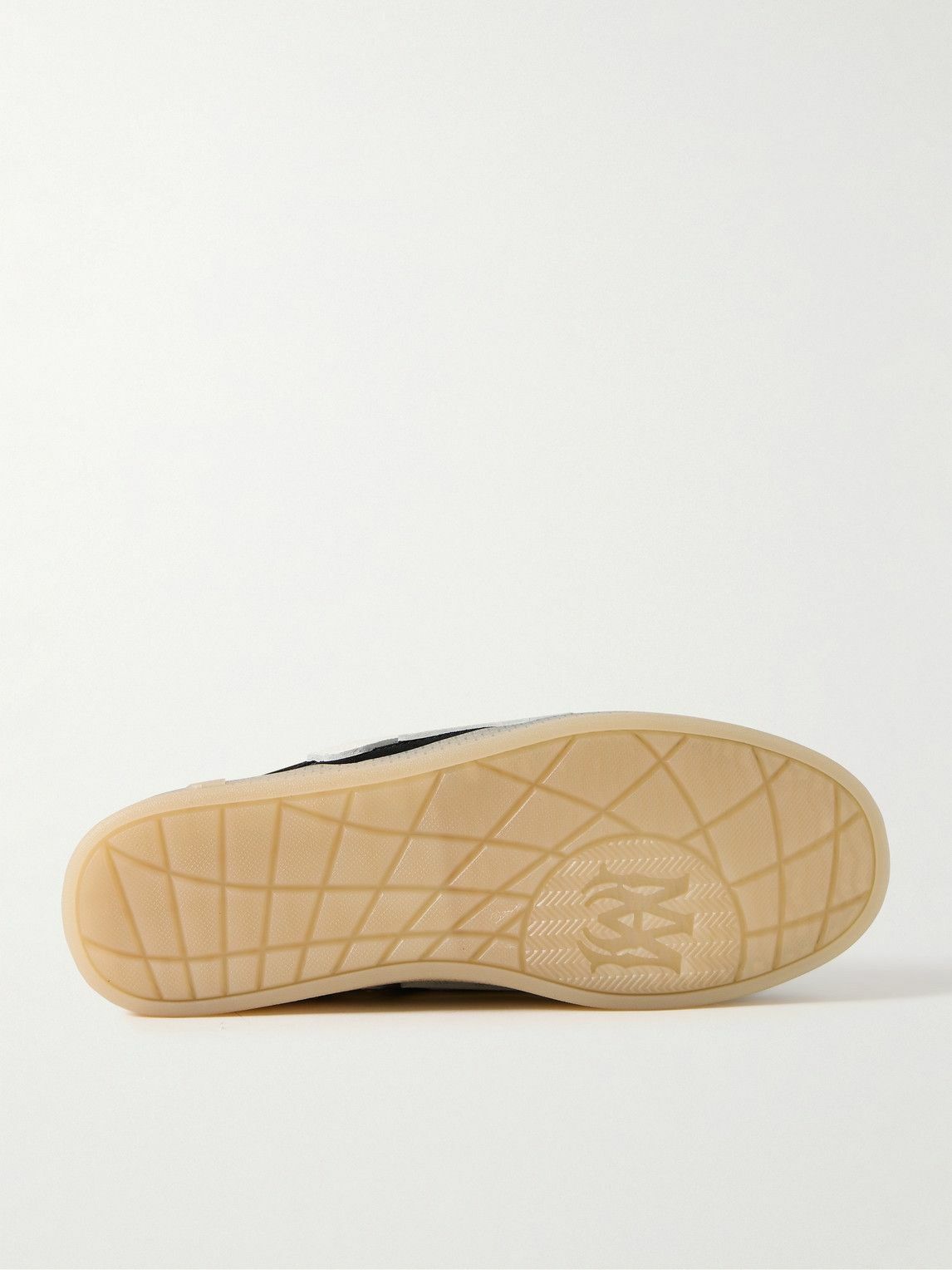 AMIRI - Pacific Bones Appliquéd Suede and Full-Grain Leather Sneakers - Black