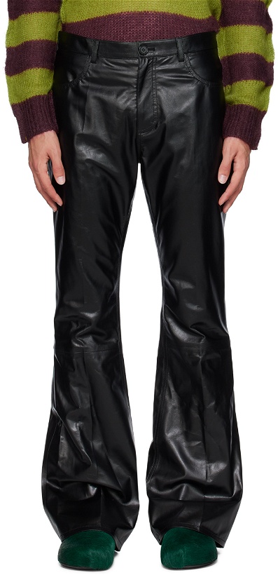 Photo: Marni Black Flared Leather Pants