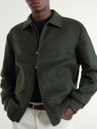 Kiton - Brushed Wool and Cashmere-Blend Blouson Jacket - Green