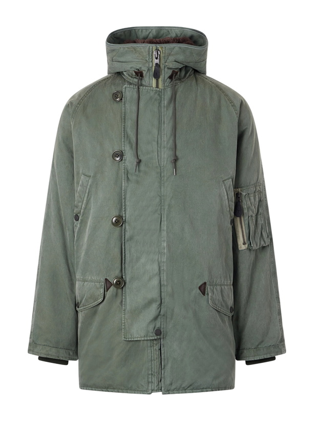 Photo: A.PRESSE - Vintage Silk and Cotton-Blend Twill N-3B Flight Jacket - Green