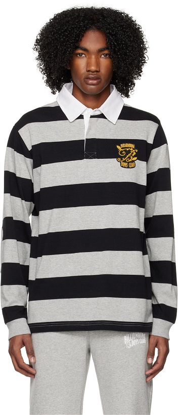 Photo: Billionaire Boys Club Black Striped Rugby Polo