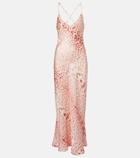 Roberto Cavalli Leopard-print silk satin dress