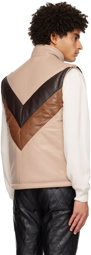 Ernest W. Baker Brown & Beige 70's Leather Vest
