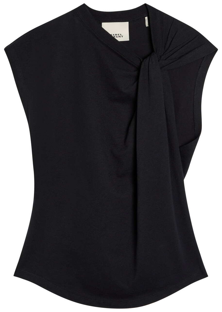 Isabel Marant Nayda Twisted Cotton T-shirt Black
