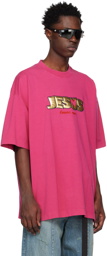 VETEMENTS Pink 'Jesus Loves You' T-Shirt