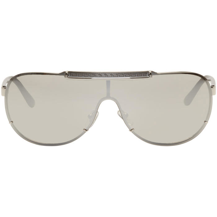 Photo: Versace Silver Rock Icon Greca Aviator Sunglasses