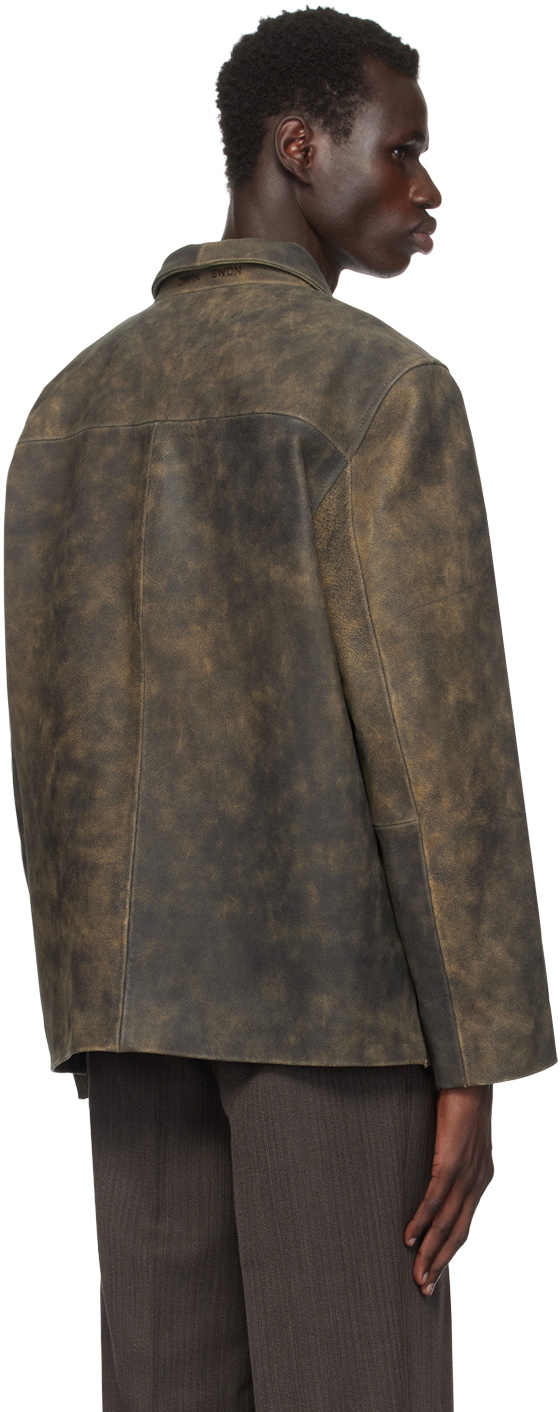 CMMN SWDN Brown Donny Leather Jacket