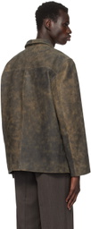 CMMN SWDN Brown Donny Leather Jacket