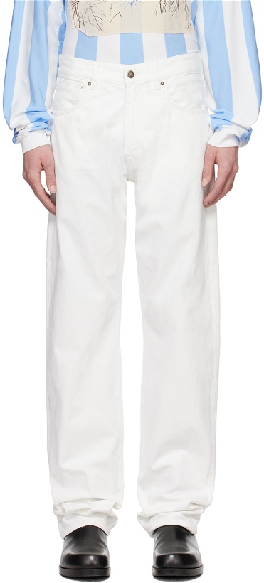 Photo: 424 White Baggy-Fit Jeans