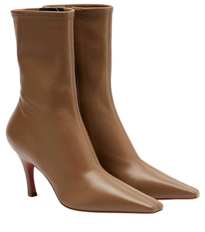 Photo: Amina Muaddi Jamie leather ankle boots