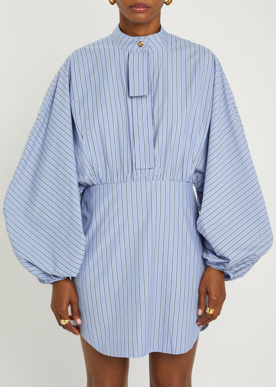 Zimmermann Drawstring Striped Woven Mini Shirt Dress Multicoloured 1