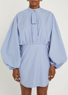 Zimmermann Drawstring Striped Woven Mini Shirt Dress Multicoloured 1