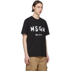 MSGM Black Brushed Logo T-Shirt