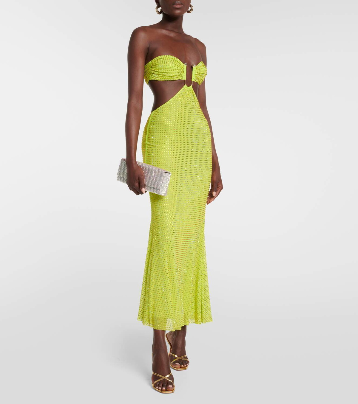 Self-Portrait Embellished mesh maxi dress Self-Portrait
