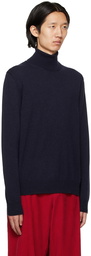 Maison Margiela Navy Exposed Seams Turtleneck