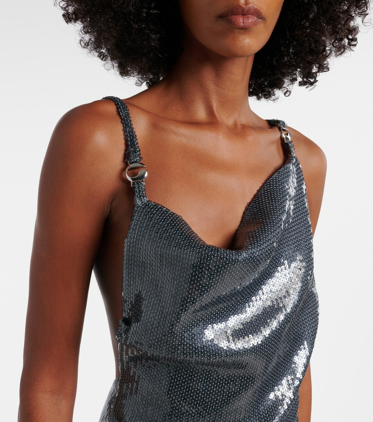 Coperni Sequined draped gown