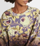 Dries Van Noten Hannett draped floral cotton sweatshirt