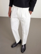 Zegna - Cotton and Linen-Blend Trousers - White