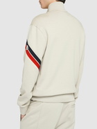 MONCLER Tricolor Detail Cotton Zip-up Sweatshirt