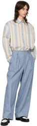 King & Tuckfield Blue Roll Cuff Chino Jeans
