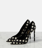 Saint Laurent Zoe 105 polka-dot silk pumps