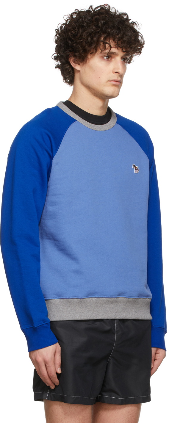 PS by Paul Smith Blue Color Block Raglan Sweatshirt PS by Paul Smith