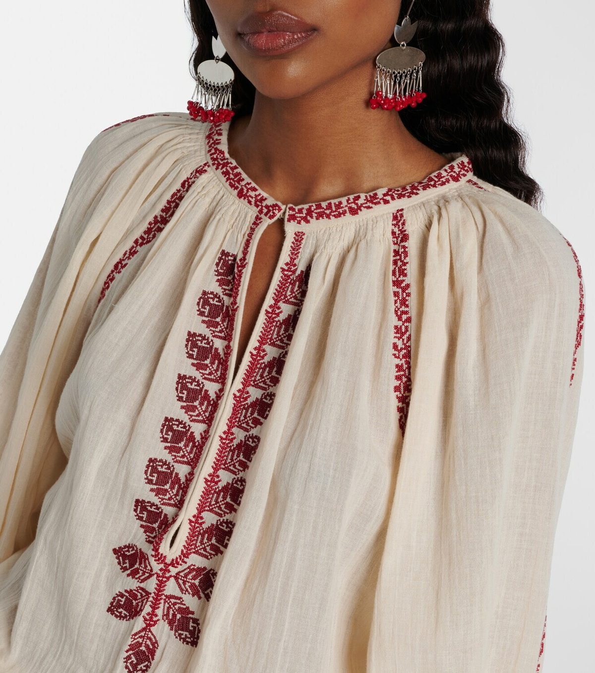 Marant Etoile Ludy embroidered cotton minidress