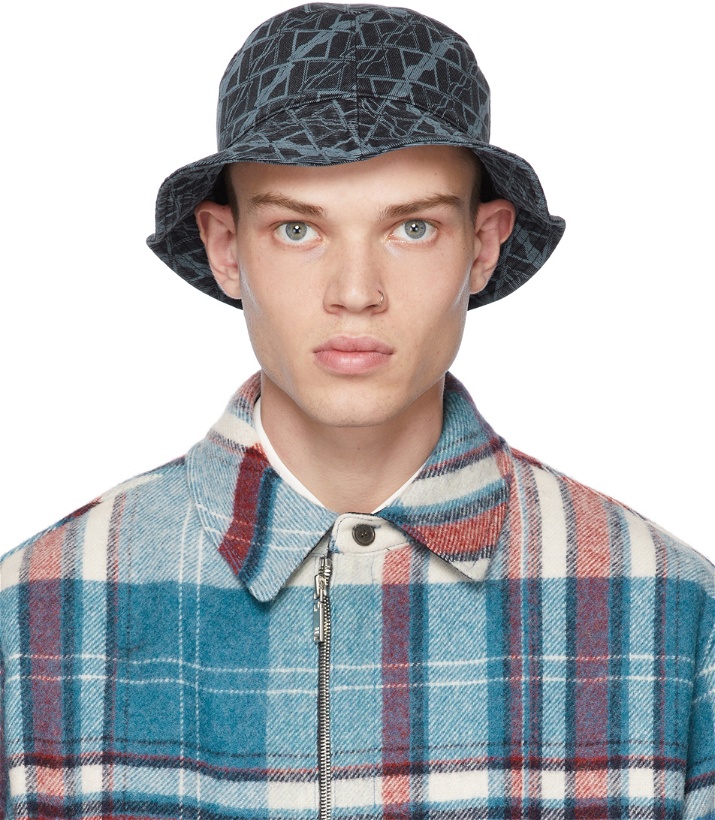 Photo: We11done Blue Denim All Over Bucket Hat
