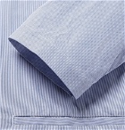 Chimala - Grandad-Collar Striped Cotton Shirt - Blue