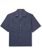 Barena - Solana Camp-Collar Linen-Poplin Shirt - Blue