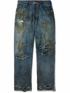Balenciaga - Super Destroyed Wide-Leg Jeans - Blue