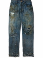 Balenciaga - Super Destroyed Wide-Leg Jeans - Blue