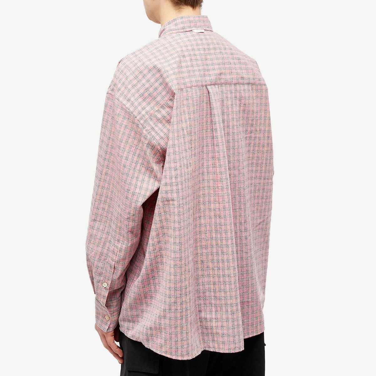 Our Legacy Men's Borrowed BD Shirt in Pink Kimble Check Our Legacy