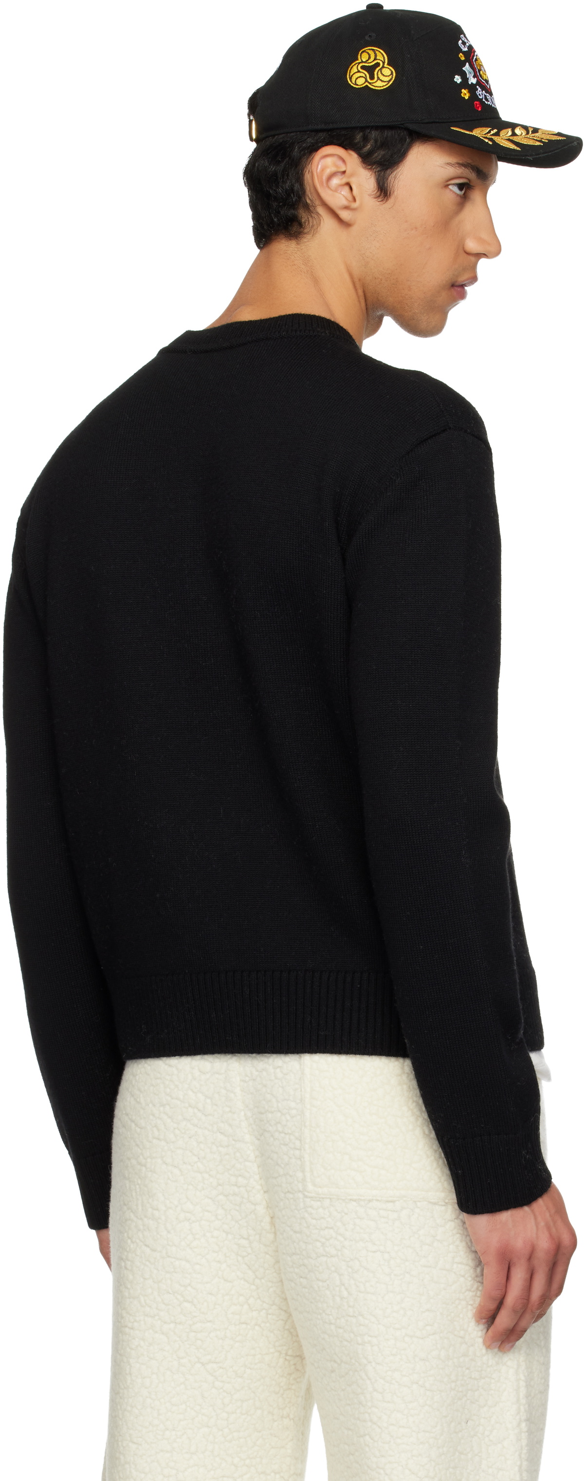 Casablanca Black Character Intarsia Crew Sweater