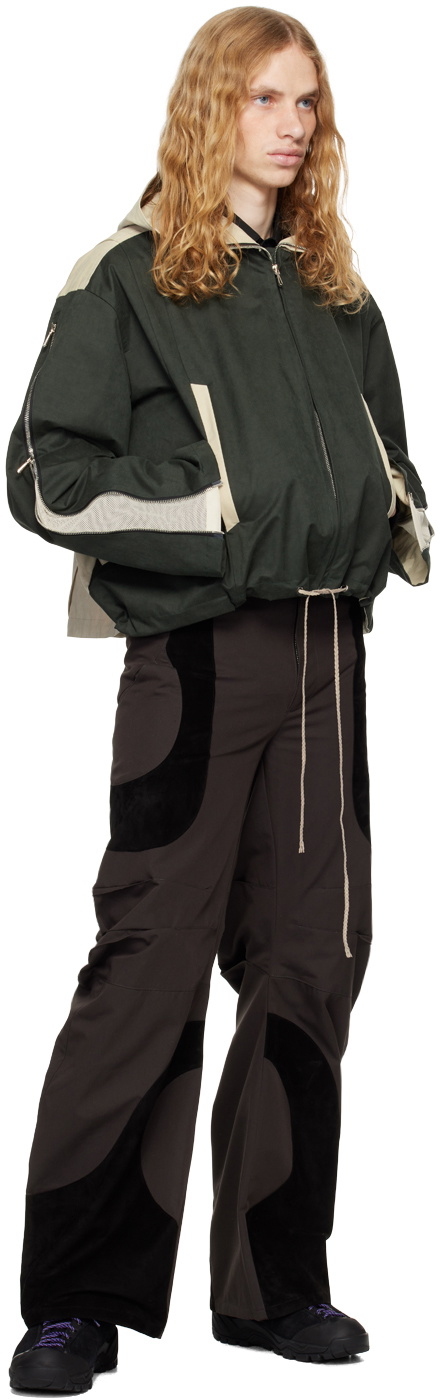 CMMAWEAR Khaki & Beige Hooded Ventilation Jacket