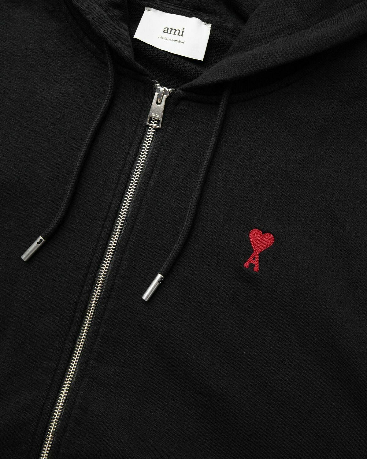 AMI Paris CLASSIC AMI DE COEUR HOODIE Black Mens Hoodies/Zipper