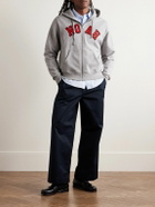 Noah - Logo-Appliquéd Cotton-Jersey Zip-Up Hoodie - Gray