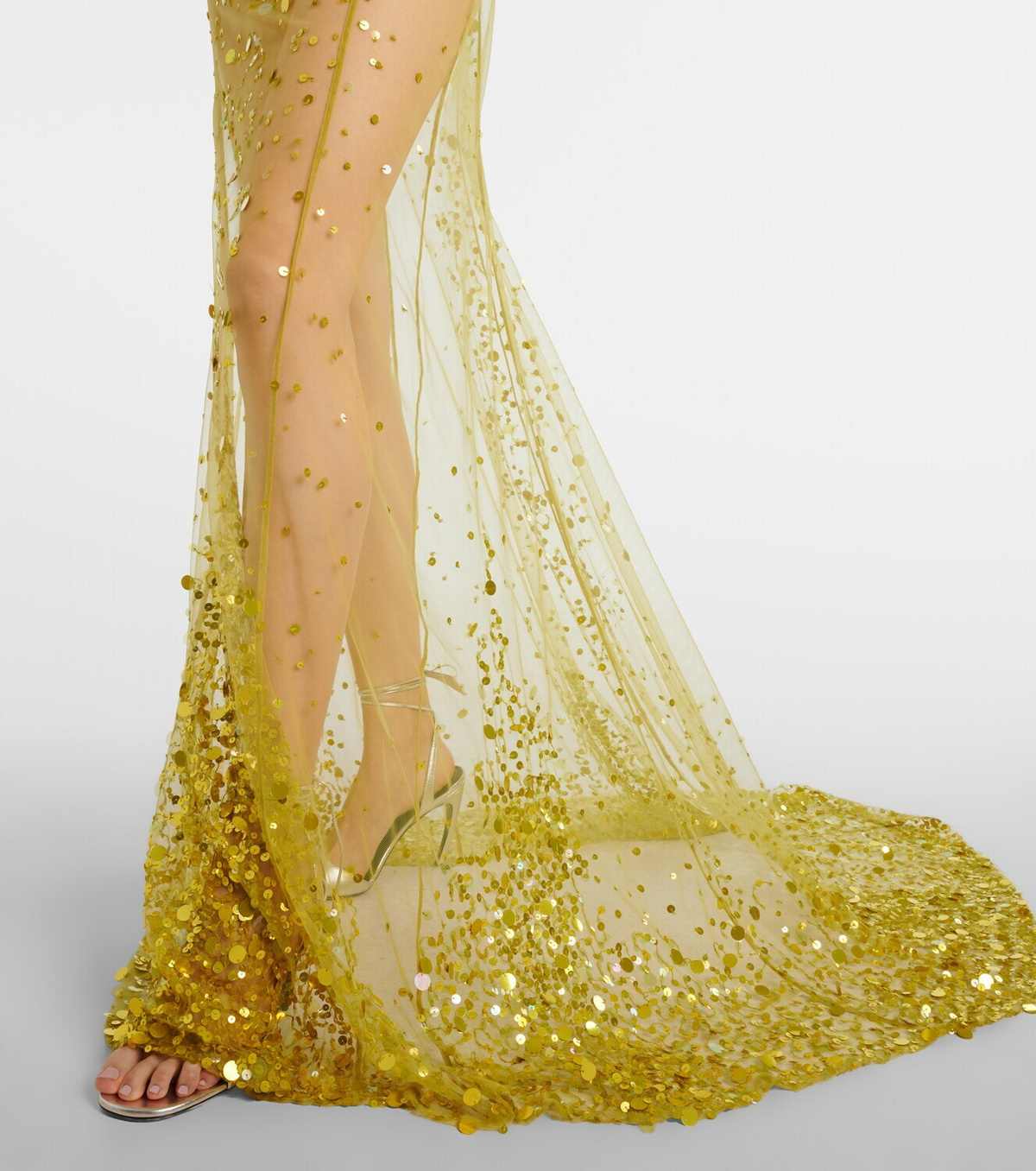 The Attico Sequined sheer mesh gown