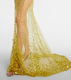 The Attico Sequined sheer mesh gown