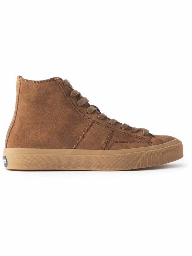 Photo: TOM FORD - Cambridge Suede High-Top Sneakers - Brown