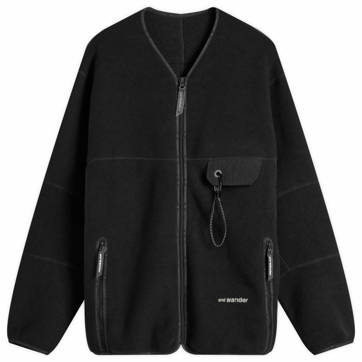 Photo: and wander Wool Fleece Cardigan in Black