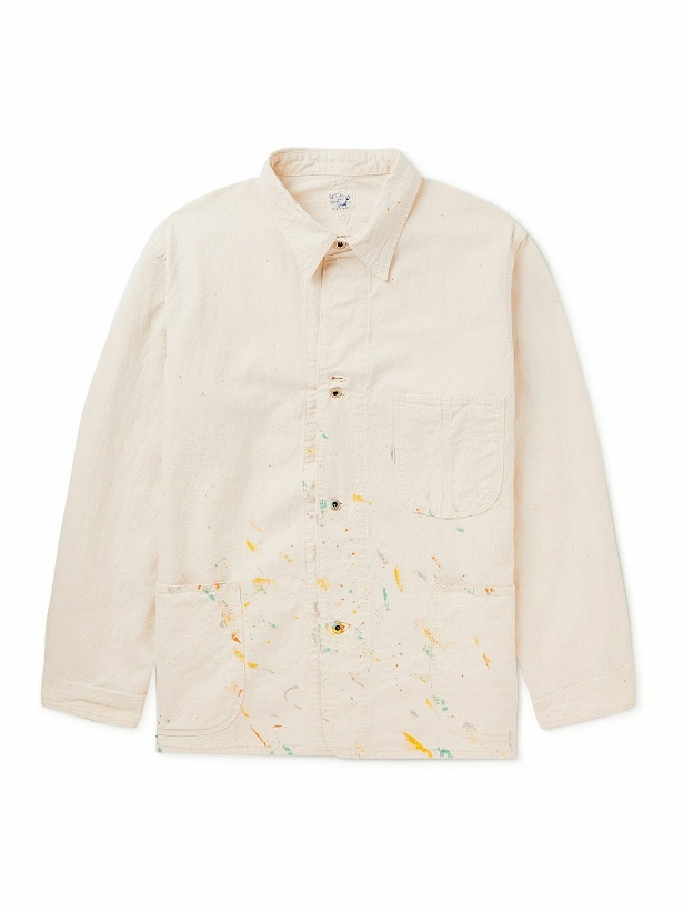 Photo: OrSlow - Paint-Splattered Cotton-Twill Jacket - Neutrals