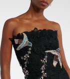 Costarellos Embroidered lace midi dress