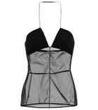 Nensi Dojaka Halterneck mesh top