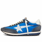 Golden Goose Men's Running Marathon Nylon Suede Sneaker in Royal Blue/Dark Blue/White