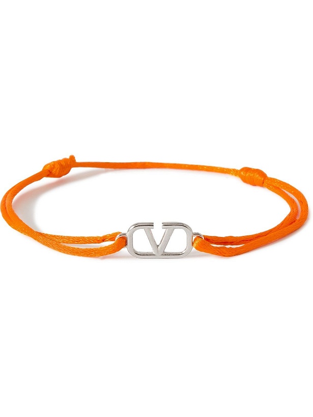 Photo: Valentino - Valentino Garavani Silver-Tone and Cord Bracelet