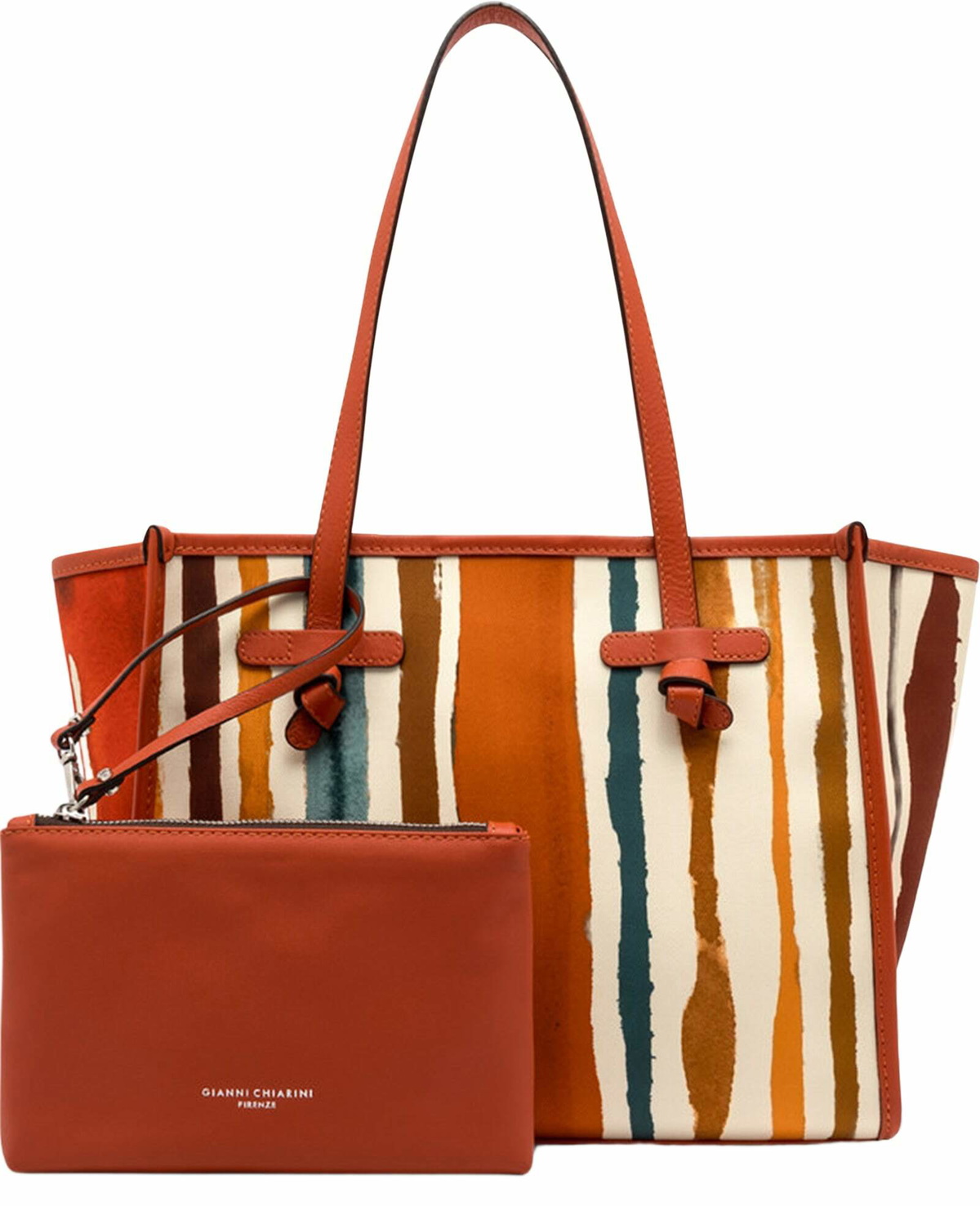 Gianni Chiarini Marcella Canvas And Leather Shopping Bag Gianni 