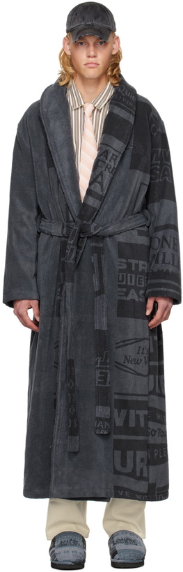 Photo: Tommy Jeans x Martine Rose Black Jacquard Coat