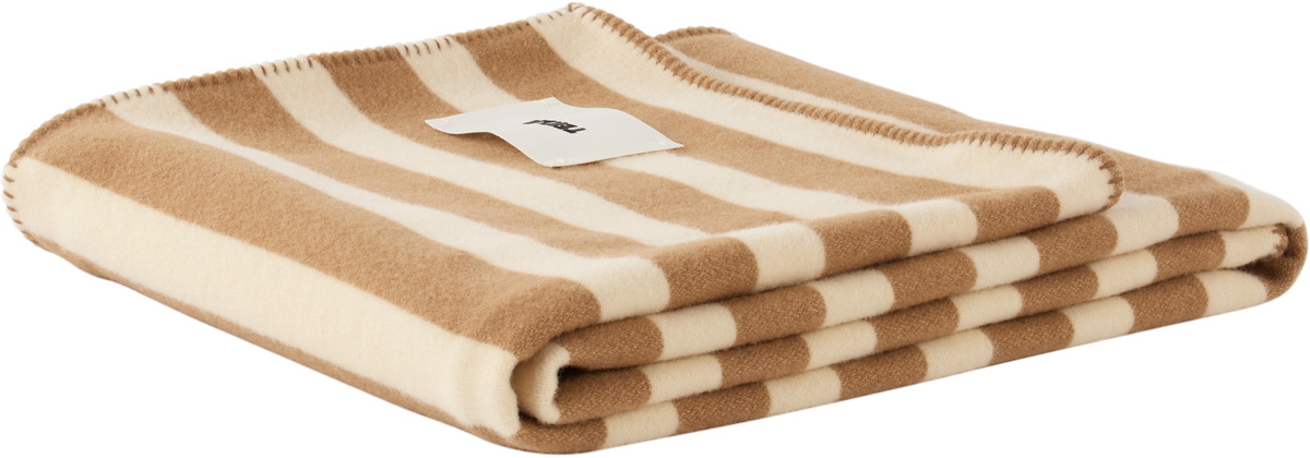 Tekla Beige & Tan Lambswool Blanket